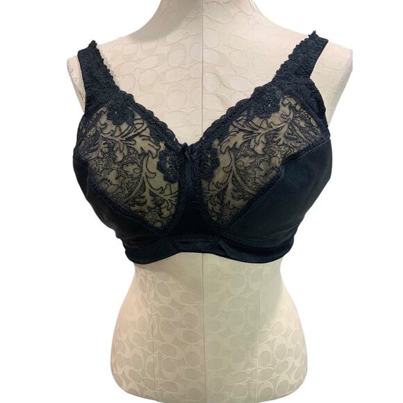 40DD Avenue Body Womens Black Wire Free Bra Lace Unlined - Picture 2 of 11